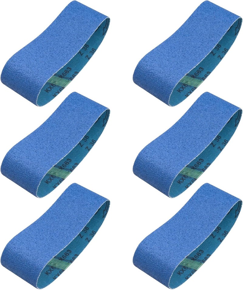 SHUTTLE GENIUS 3 x 18 Zirconia Sanding Belts,36 Grit 3x18 Inch Sanding Belt, 3x18 Belt Sander Sanding Belts for Metal Polishing, Woodworking,6 Pack(3x18in,36 Grit) - Image 1
